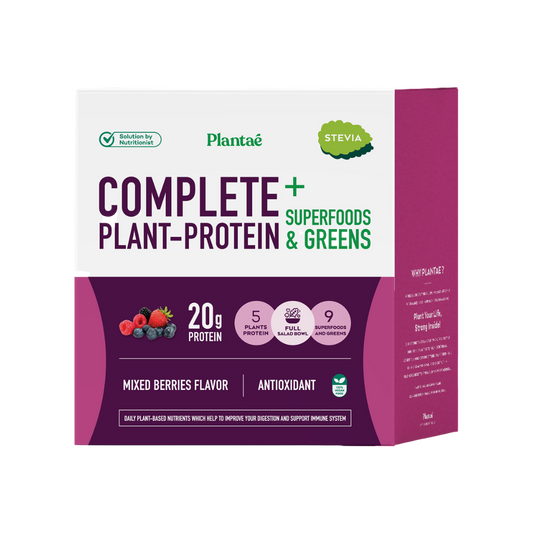 Plantae Complete Plant Protein With SuperFoods And Greens: Mixed Berry Travel Pack 8 Sachets